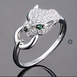 Sterling Silver Leopard Ring 7